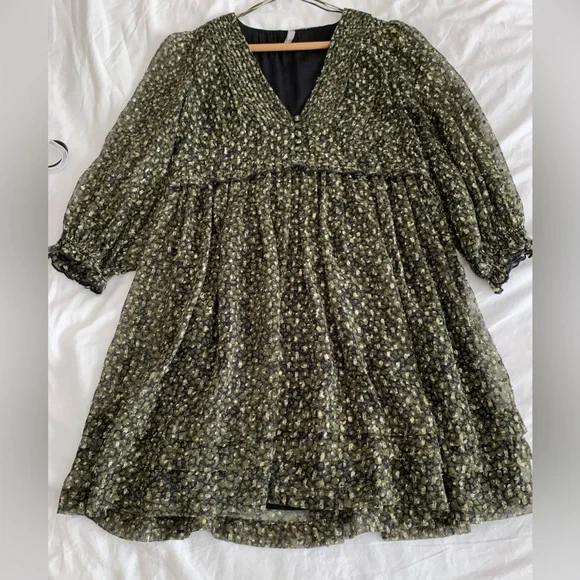 olive green cut out dress Olive Green Mini Dress XXL by Kamakhyaa